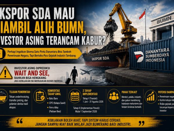 Ekspor SDA Mau Diambil Alih BUMN, Investor Asing Terancam Kabur?