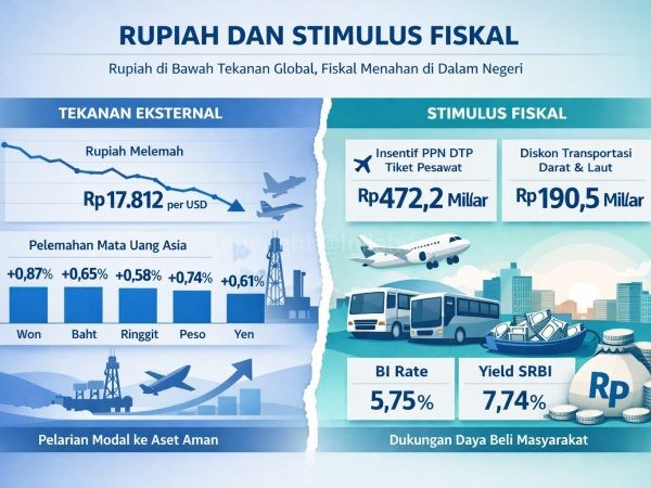 Rupiah Terseret Tekanan Eksternal, Stimulus Fiskal Jadi Penyeimbang di Dalam Negeri