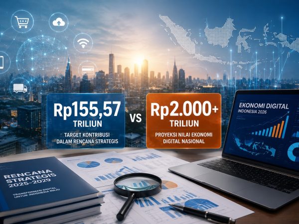 Rp155,57 Triliun vs Rp2.000 Triliun: Membaca Dua Indikator Ekonomi Digital Indonesia 2026