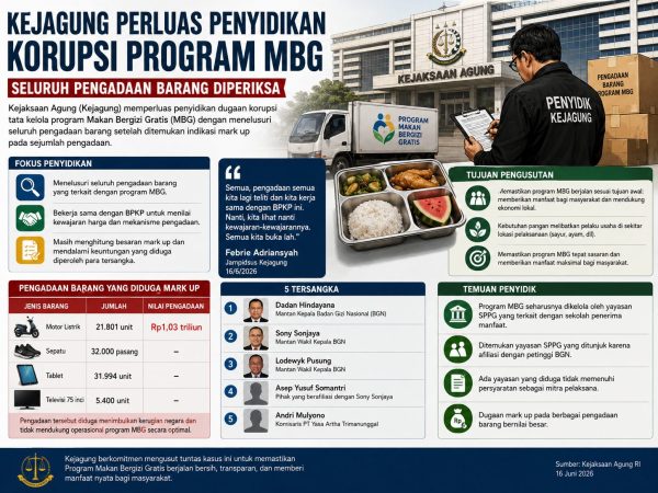 Kejagung Perluas Penyidikan Korupsi MBG, Seluruh Pengadaan Barang Diperiksa