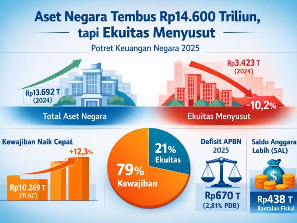 Aset Negara Tembus Rp14.600 Triliun, tapi Ekuitas Ikut Menyusut