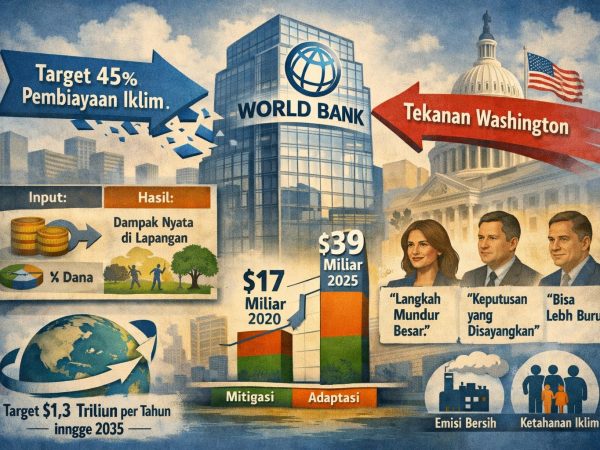 Bank Dunia Resmi Hapus Target 45% Pembiayaan Iklim, Menyerah pada Tekanan Washington
