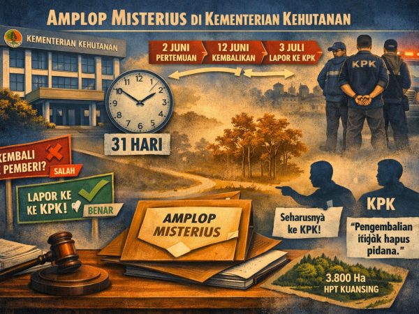 Amplop Misterius di Kantor Menhut, Raja Juli Baru Lapor ke KPK Usai Bupati Kuansing Kena OTT
