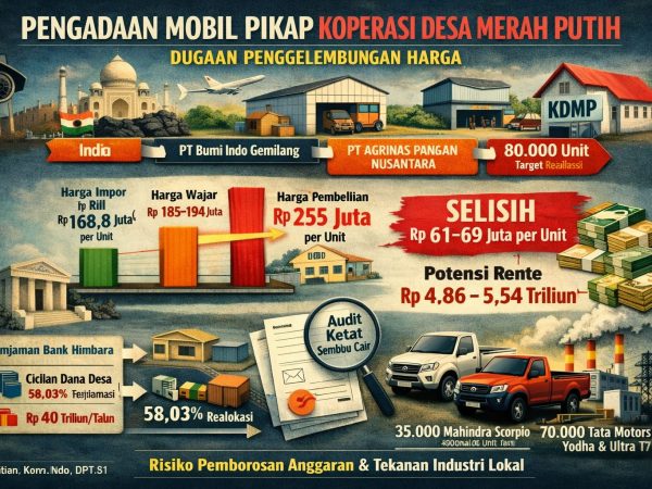 Temuan ICW soal Mark-Up Mobil Pikap Kopdes, Purbaya Buka Suara