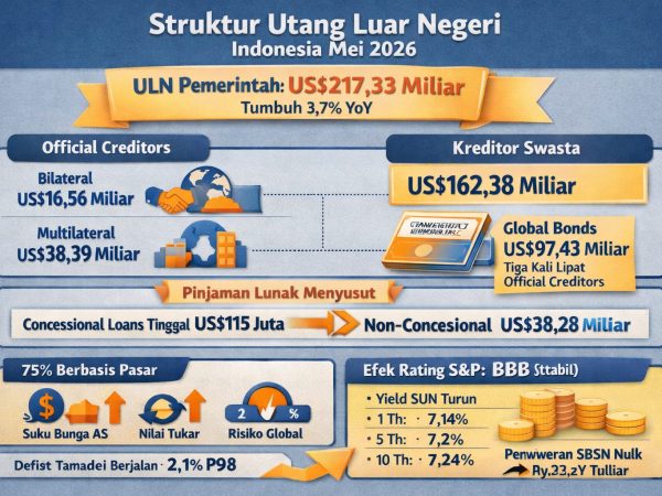 Utang Luar Negeri RI Berubah Wajah, Dari Pinjaman Lunak ke Pasar Obligasi Global