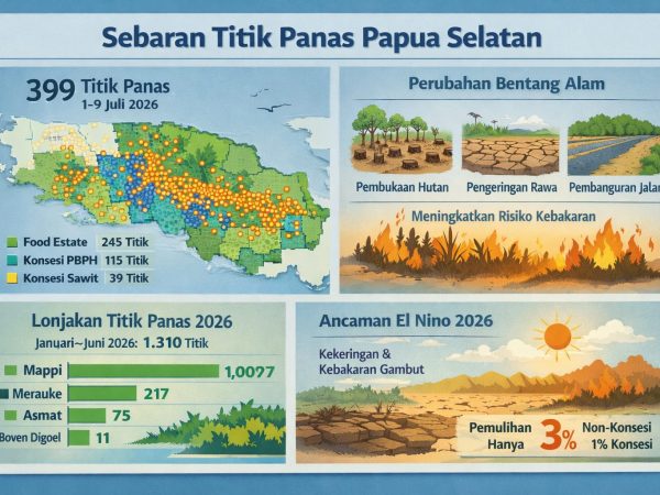 Gambut Papua Selatan Kian Kering, 1.310 Terekam Semester Ini